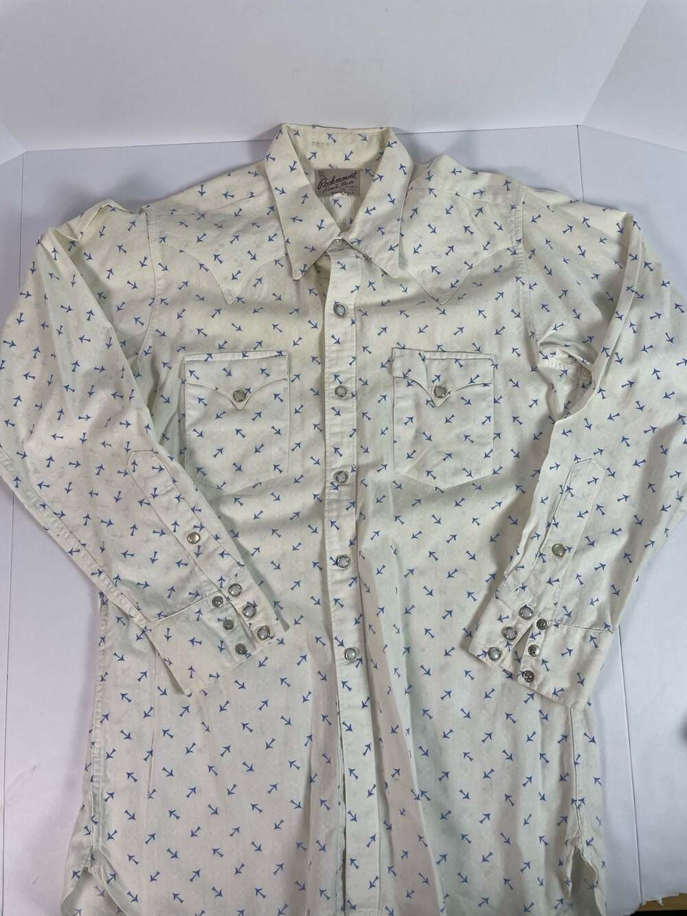 Vintage Rockmount Ranch Wear Arrow Print Pearl Snap Western Shirt